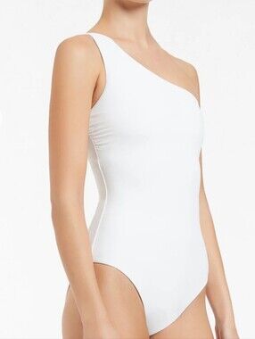 NWT Jets Jetset One-Shoulder White Women's Swimsuit Size 8